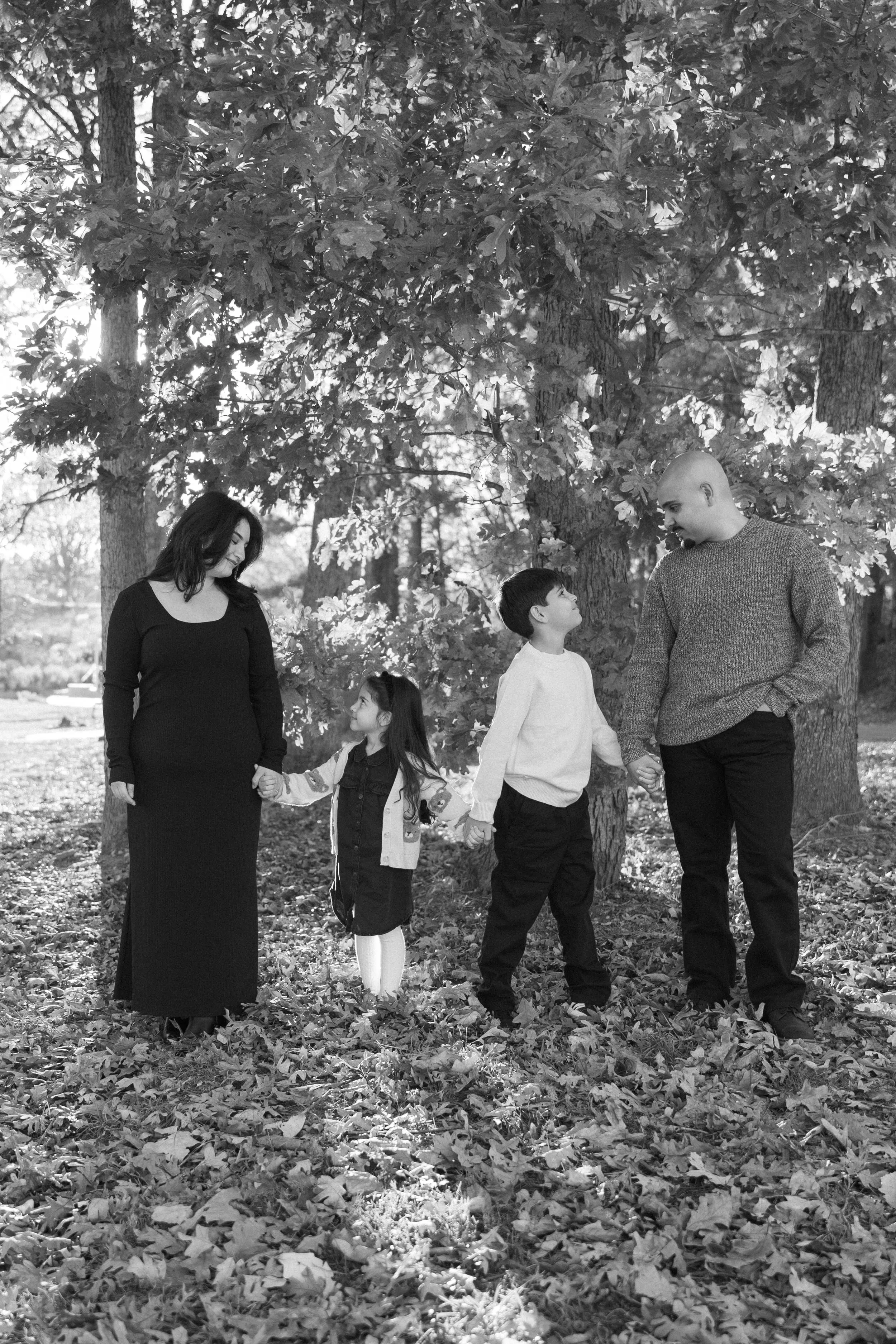 Family portrait — parents and children outdoors in NC