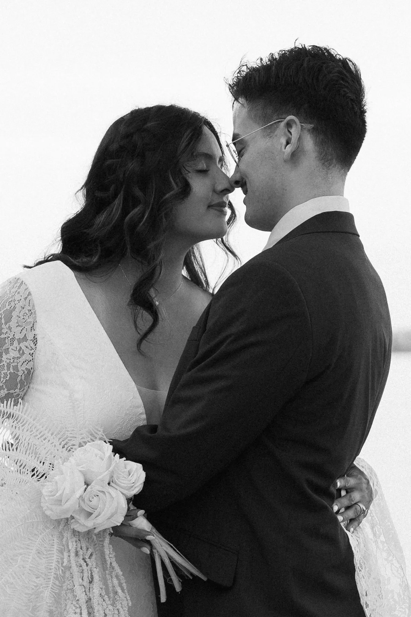 Elopement portrait — couple at dusk in Raleigh